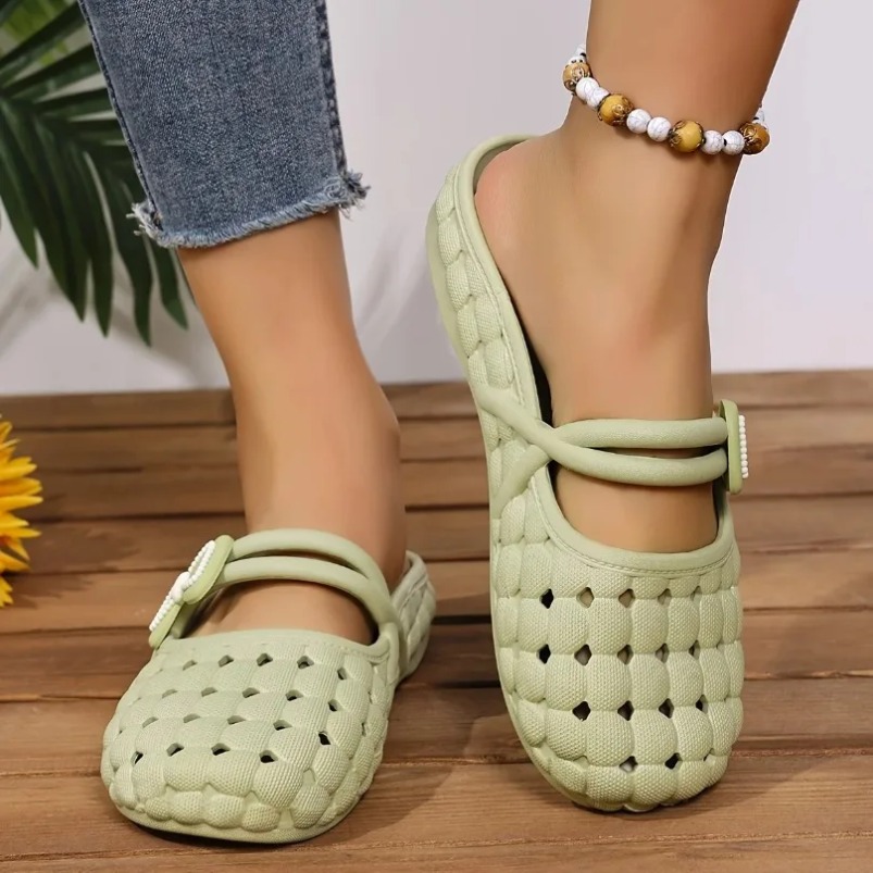 Home Outdoor Bathroom - Woven Home Slippers Woman Cloud Bow