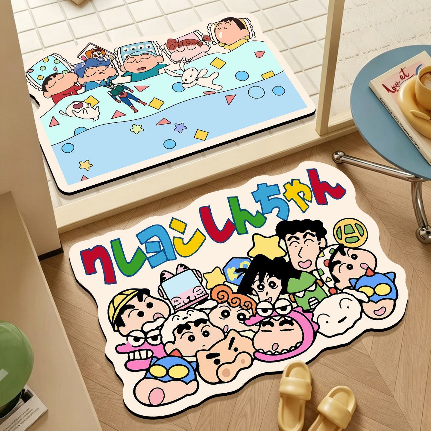 Home Goods Bathroom Rugs - Crayon Shin‑chan Irregular Bath Mat, Cartoon
