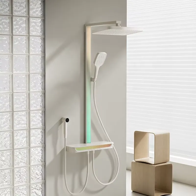 Home And Bathroom - Brass Digital Waterfall Shower Set Wall