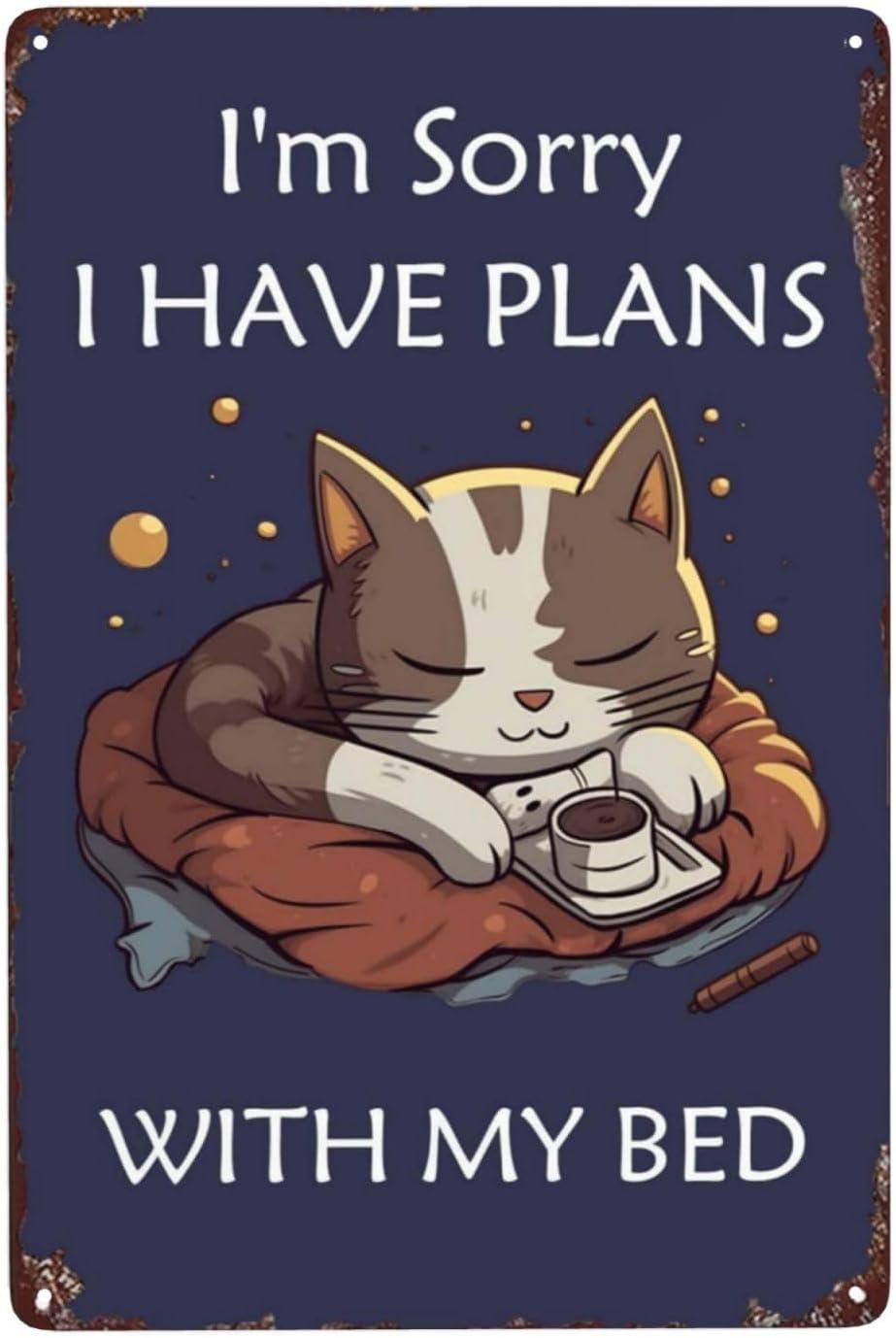 Home Bathroom Plan - Apology Cat Metal Poster 8X12IN -