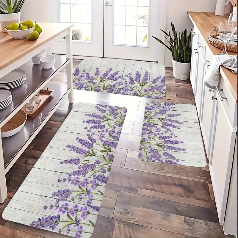 Home Bathroom Door Design - VIKAMA Flowers and Plants Kitchen Mat,
