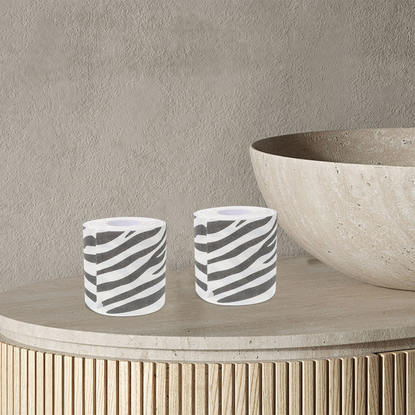 2Pcs Zebra Print Toilet Paper  - Home Bathroom Design recension och pris