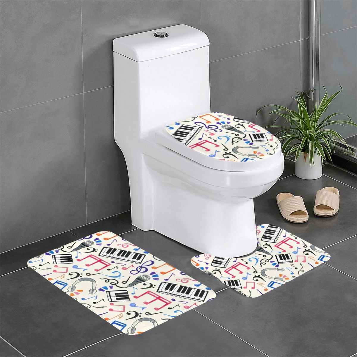 Good Beats - Music Notes & Sym - Home Goods Bathroom Rugs recension och pris