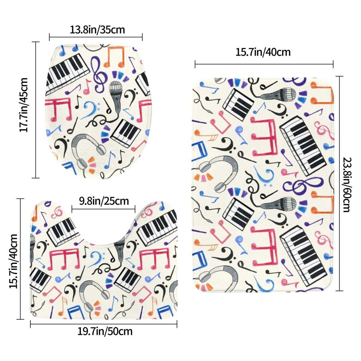 Good Beats - Music Notes & Sym - Home Goods Bathroom Rugs recension och pris
