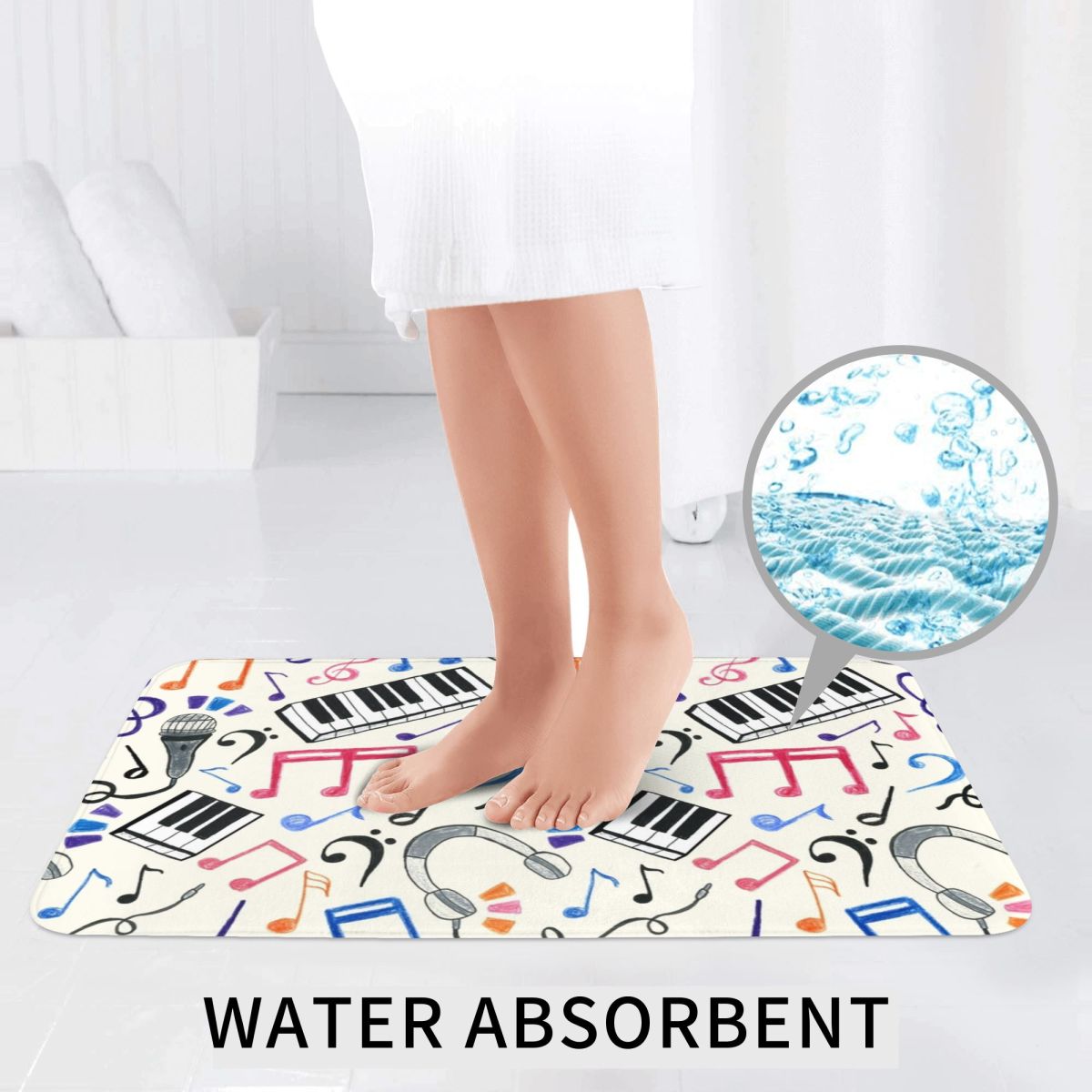 Good Beats - Music Notes & Sym - Home Goods Bathroom Rugs recension och pris