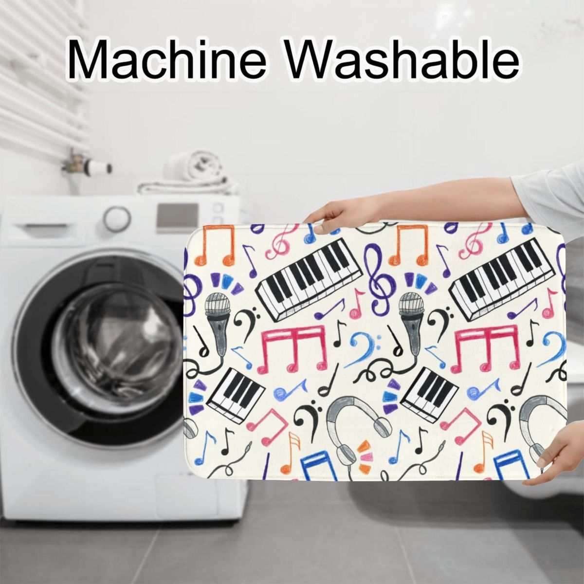 Good Beats - Music Notes & Sym - Home Goods Bathroom Rugs recension och pris