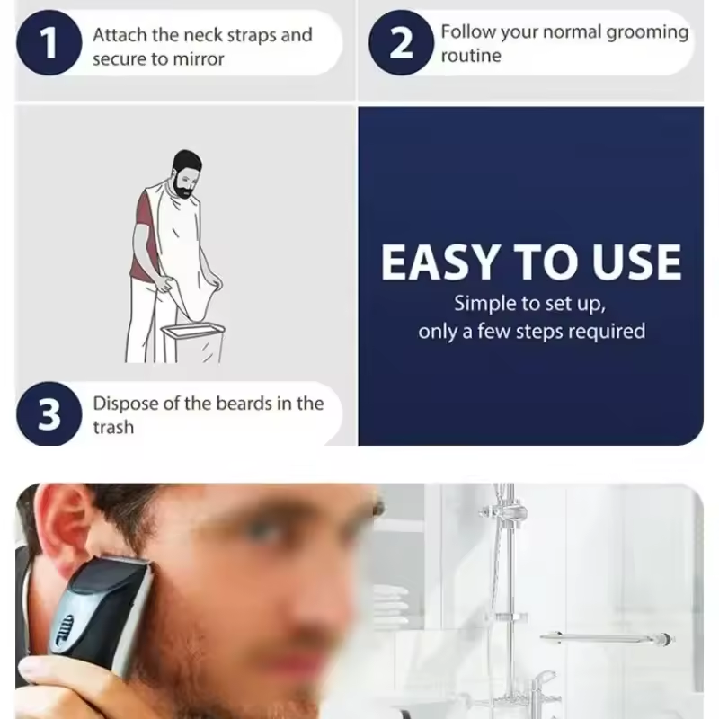 Black and White Male Shaving A - Shaving Mirror Suction recension och pris