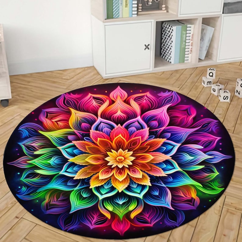 Rainbow Mandala Round Rug, Flo - Home Bathroom Door Design recension och pris
