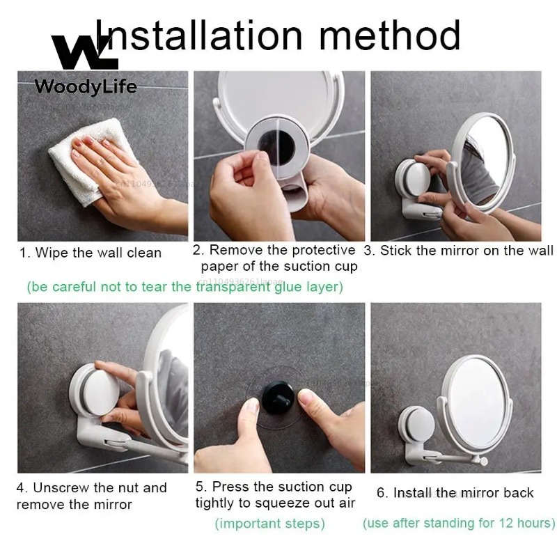 Rotating Plastic Folding Vacuu - Shaving Mirror Suction recension och pris