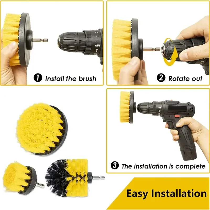 3 pcs/set drill brush set powe - Home Bathroom Cleaning Machine recension och pris