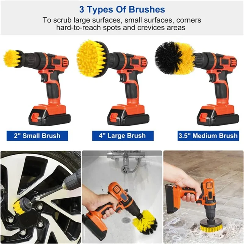 3 pcs/set drill brush set powe - Home Bathroom Cleaning Machine recension och pris