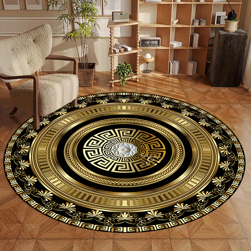 Greek Key Pattern Round Rug Fl - Home Bathroom Door Design recension och pris
