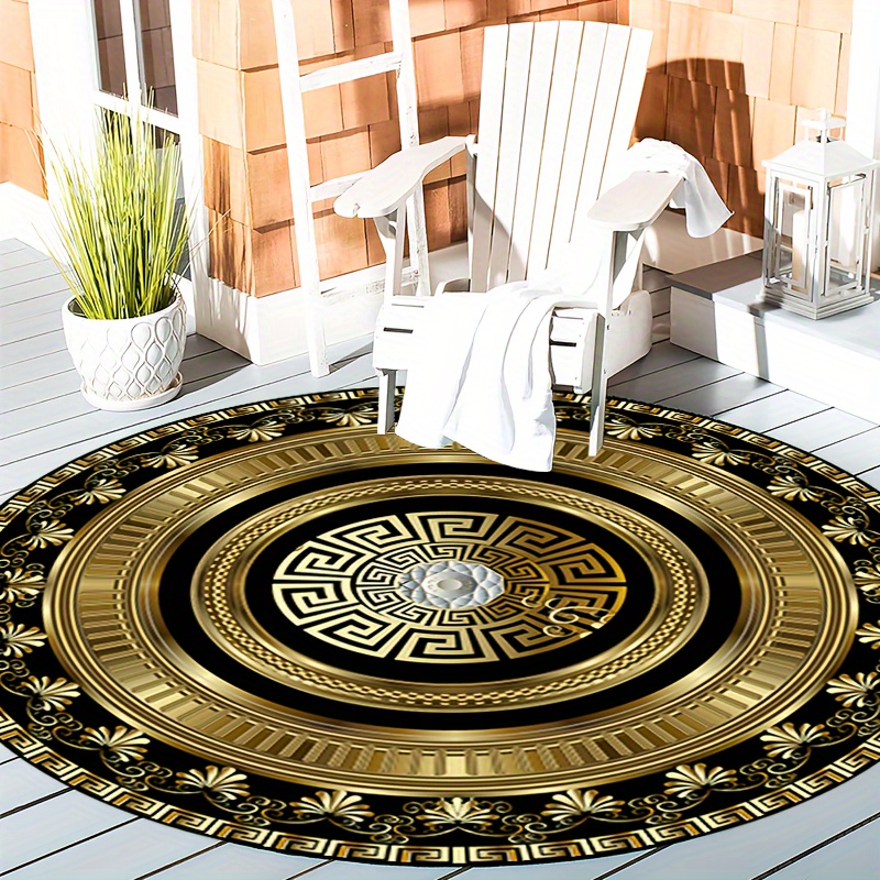 Greek Key Pattern Round Rug Fl - Home Bathroom Door Design recension och pris