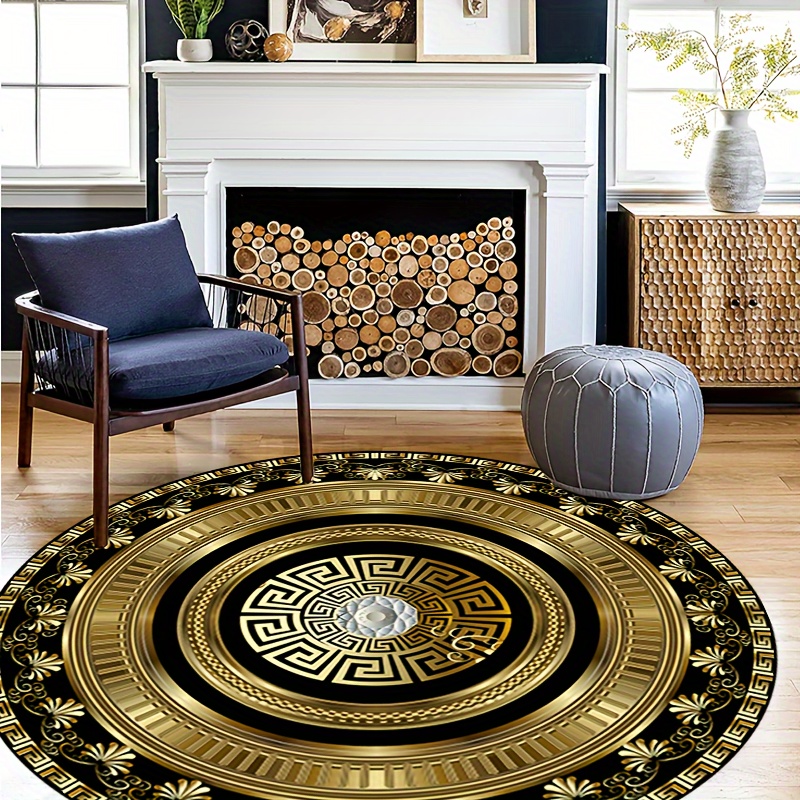 Greek Key Pattern Round Rug Fl - Home Bathroom Door Design recension och pris