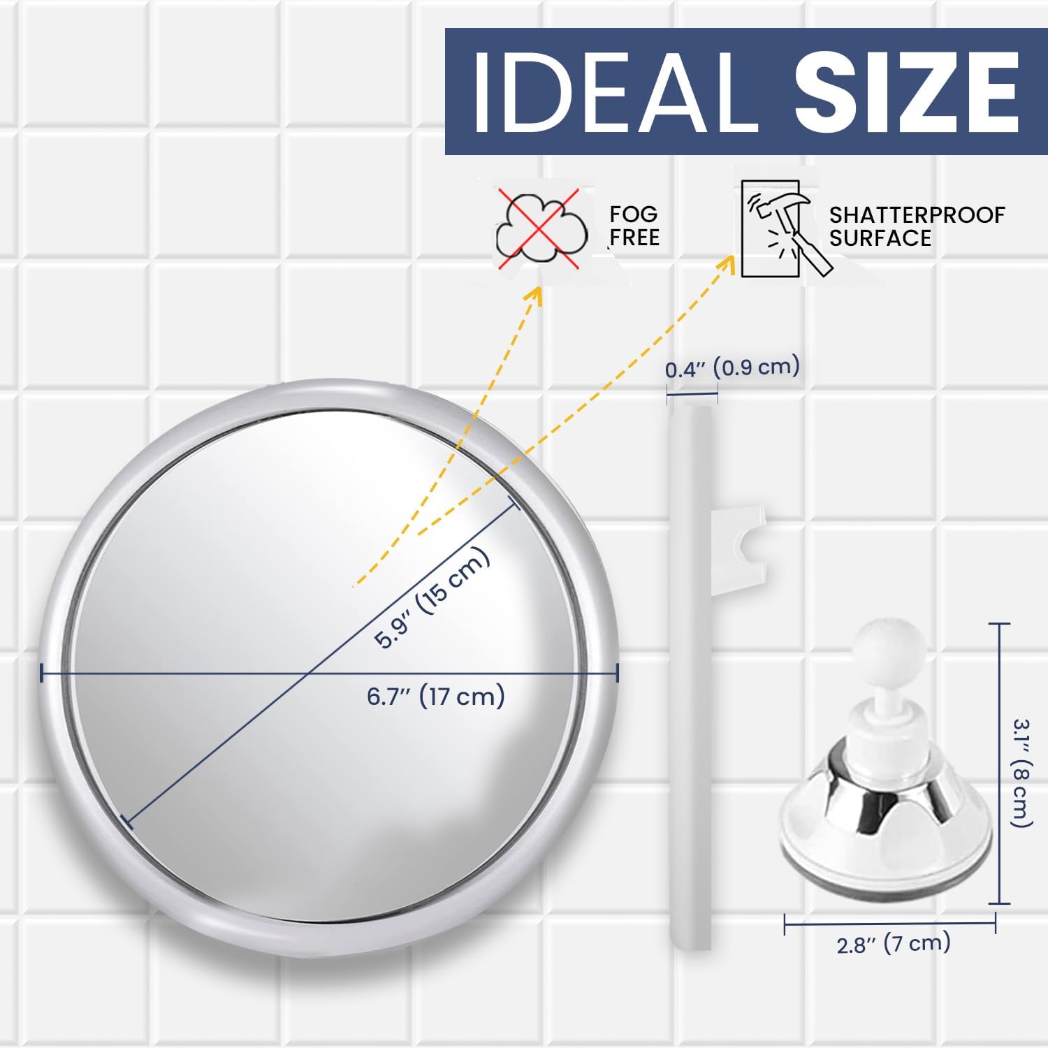 Fogless Makeup Bath Mirror Wit - Shaving Mirror Suction recension och pris