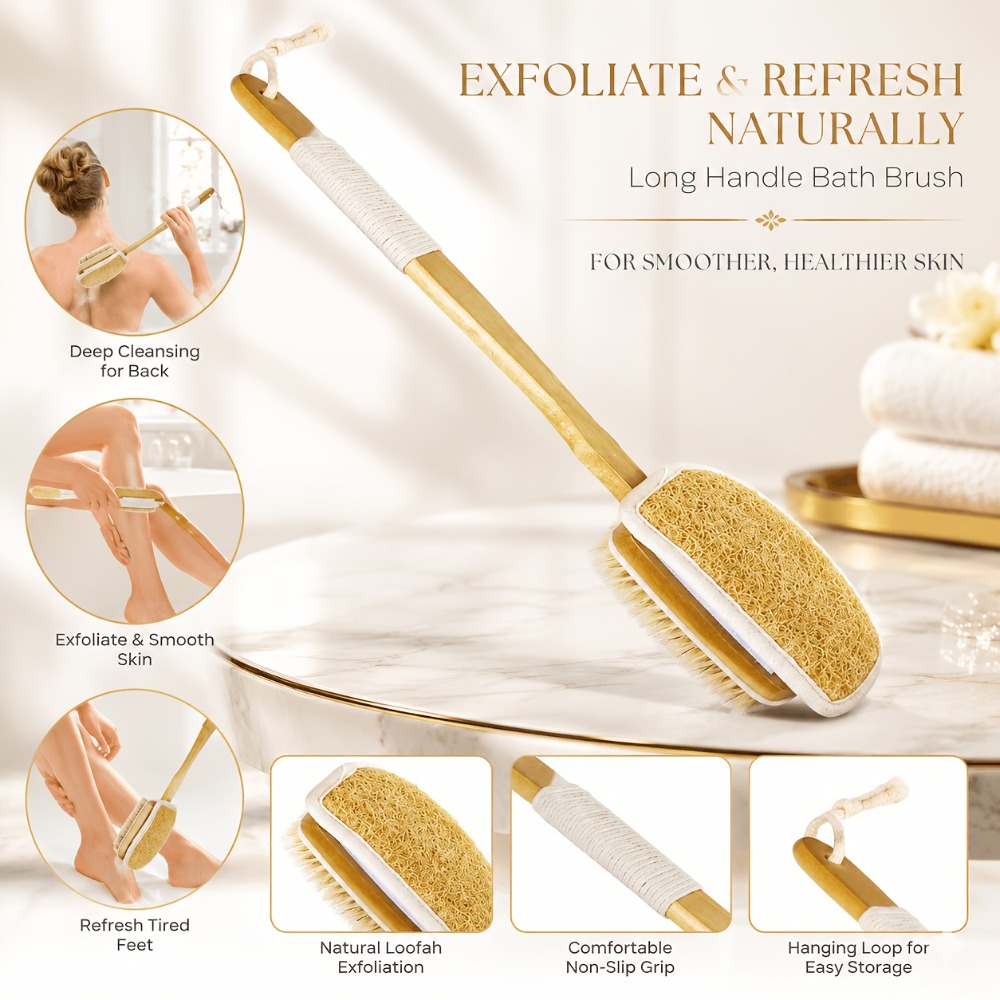 Wood Long Handle Bath Brush Na - Home Bathroom Cleaning Machine recension och pris