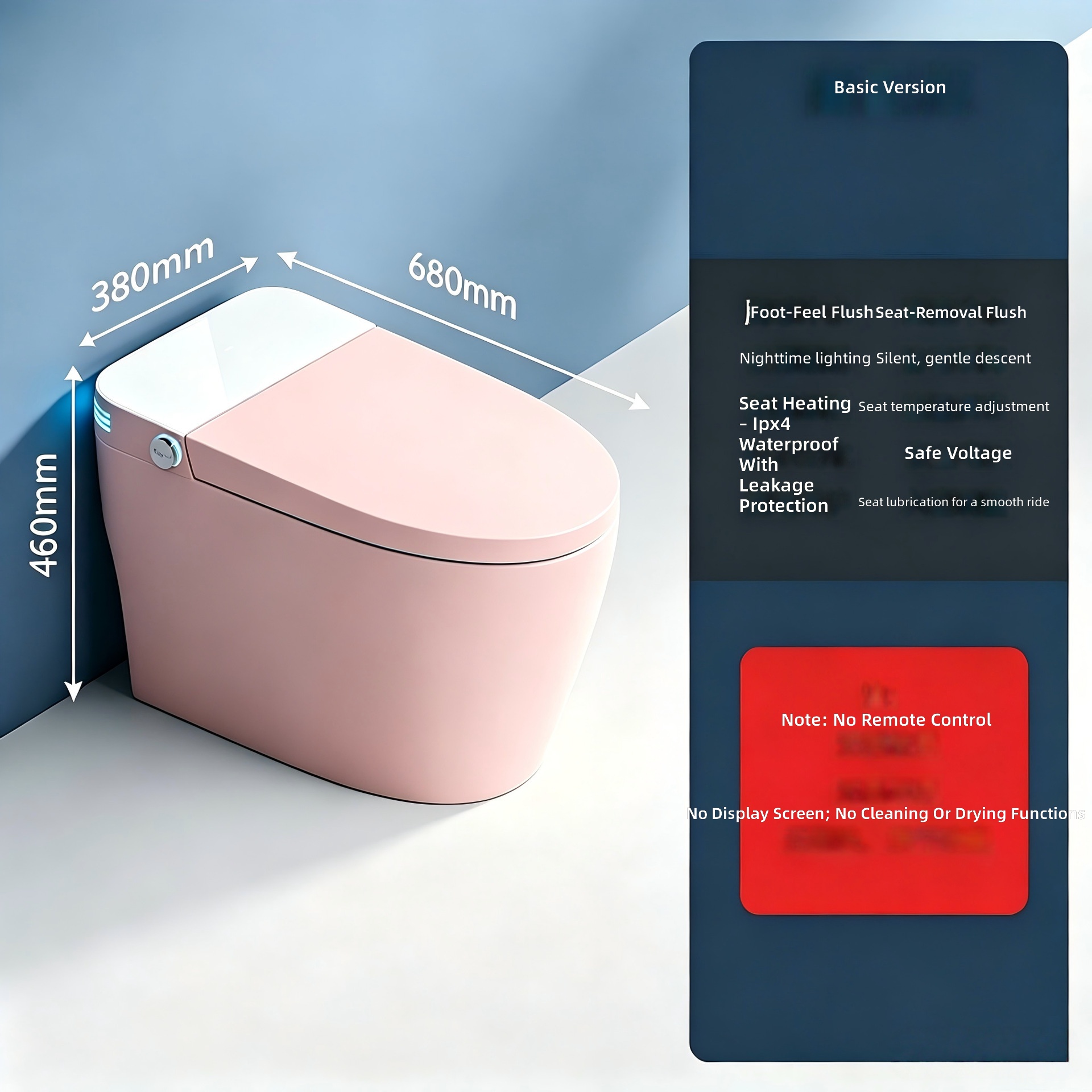 Smart Toilet, Pink, All-in-1 A - Home And Bathroom recension och pris