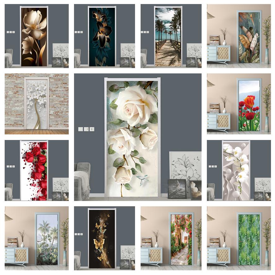 White Rose Flower Wallpaper Fo - Home Bathroom Door Design recension och pris
