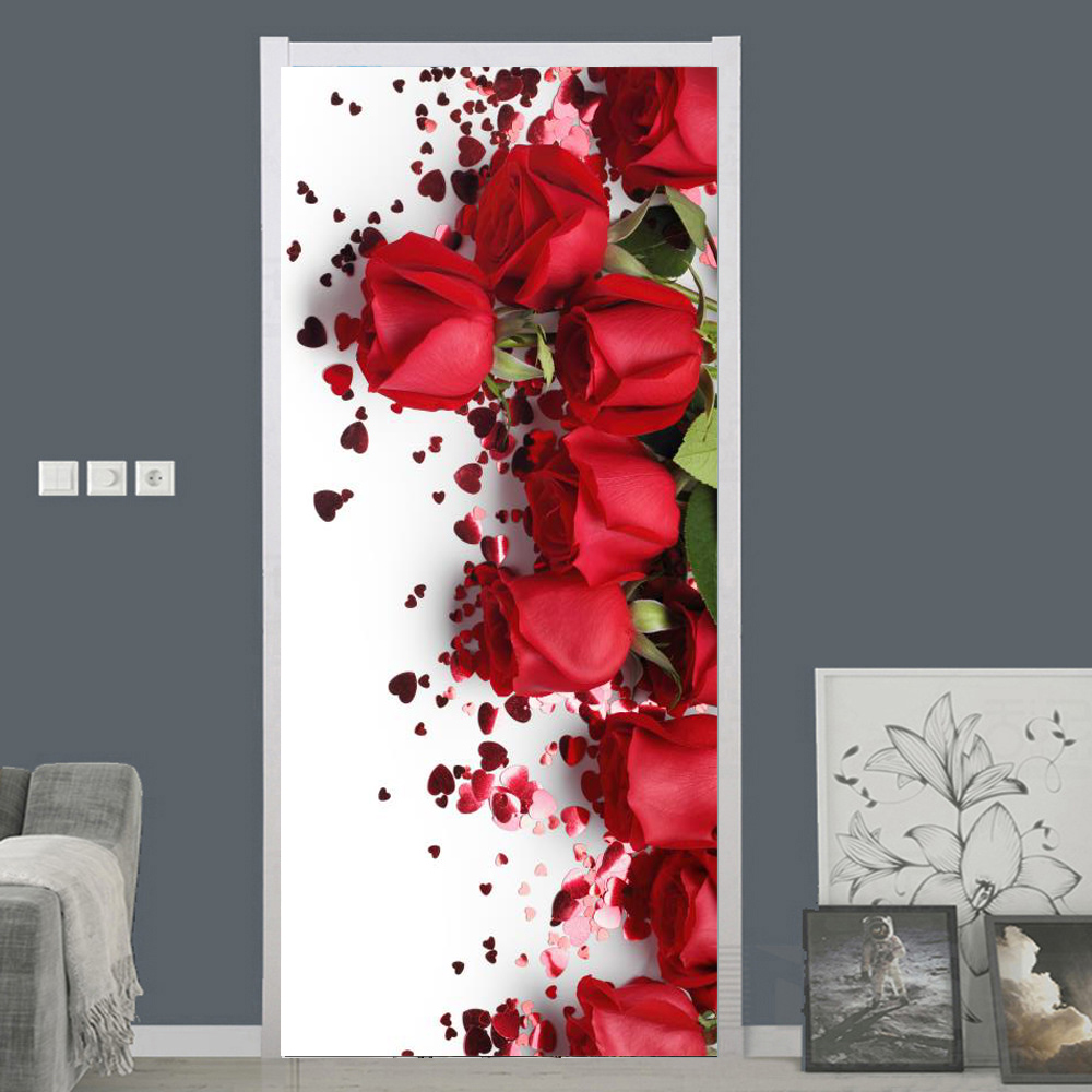 White Rose Flower Wallpaper Fo - Home Bathroom Door Design recension och pris