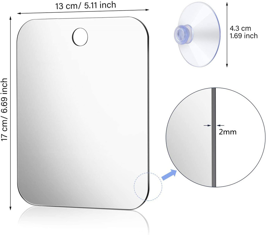 1pcs Acrylic Mirror With Wall  - Shaving Mirror Suction recension och pris